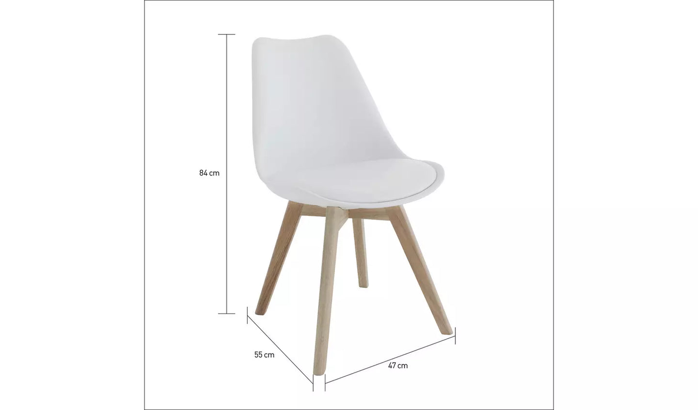 Assembled Habitat Jerry Pair of Dining Chair - White